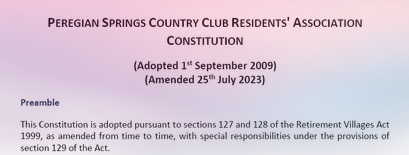 Resident's Association Constitution